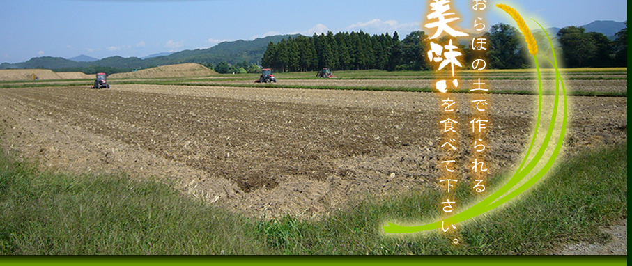 私たちの土地で作った美味しいものを食べて下さい。